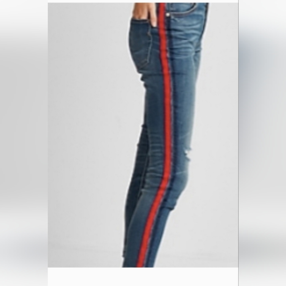 EXPRESS High 99 retail waisted side stripe ankle jean leggings NWT⁰ sz 2R